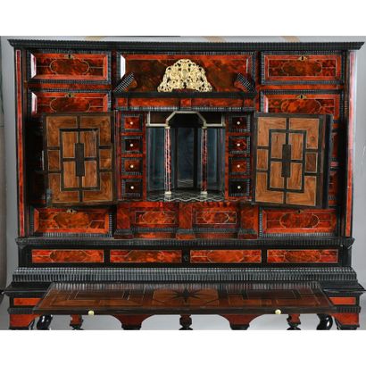 SPECTACULAR ANVERSOIS CABINET in red tortoiseshell,...