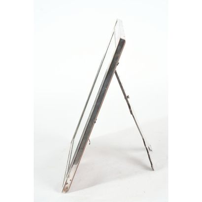 TABLE MIRROR with solid silver trim finely...