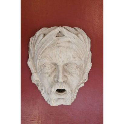 FONTAIN MASK representing a bearded man's...
