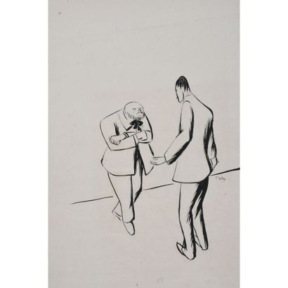 TOBEEN Felix. (1880-1938). Cartoon in ink...