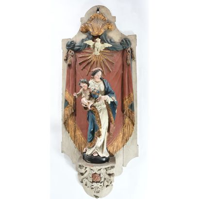 Polychrome wooden SUBJECT representing a...