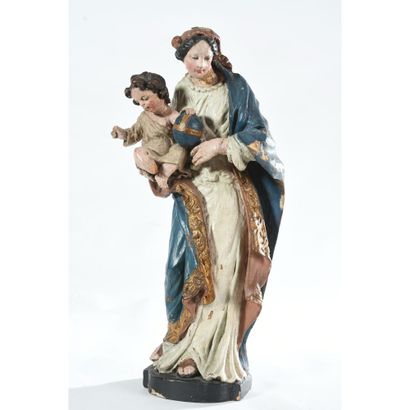 Polychrome wooden SUBJECT representing a...