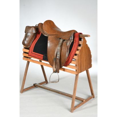 Leather OFFICER'S SADDLE with ANZEL DAUMONT's...