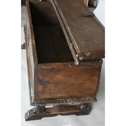 Antique oak CASE with a front decorated with...
