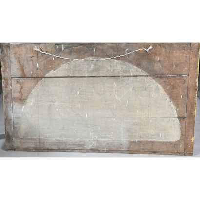 PANNEAU EMPIRE en bois patiné et redoré à...