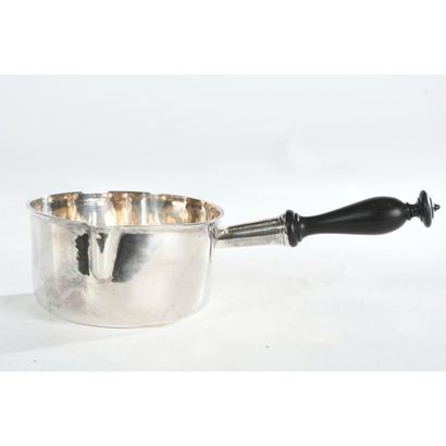 Silver CASSEROLE in circular shape with plain...