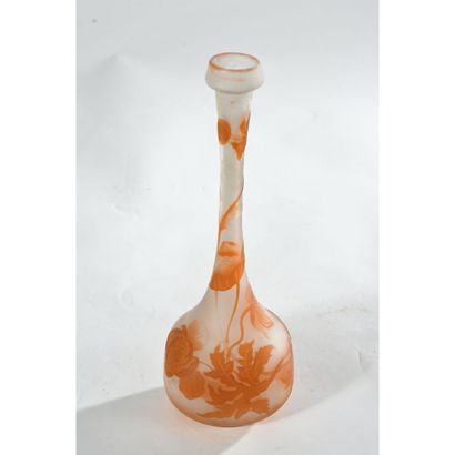 GALLE Emile. Acid-etched glass vase with...