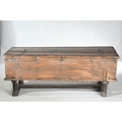 Antique oak CASE with a front decorated with...