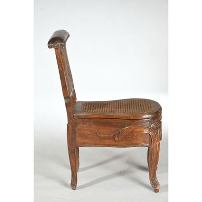 CHAISE DE COMMODITE RÉGENCE en bois naturel...