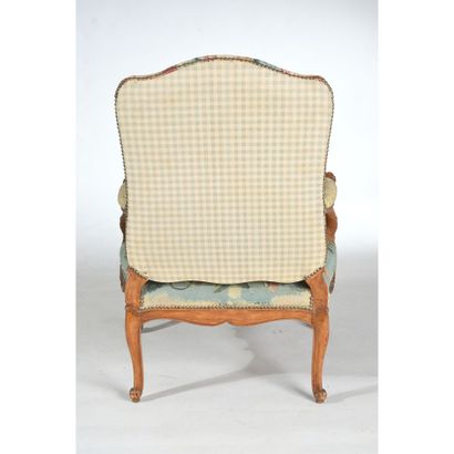FAUTEUIL RÉGENCE à dossier plat en bois naturel...