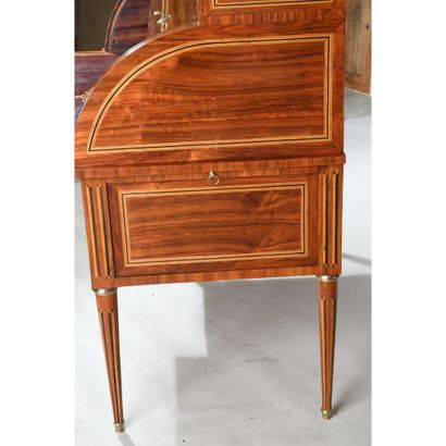 CYLINDER OFFICE LOUIS XVI in rosewood veneer...