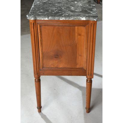 Walnut LOUIS XVI COMMODITY with inlaid foliage...
