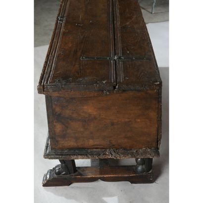 Antique oak CASE with a front decorated with...