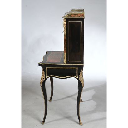 OFFICE NAPOLEON III in blackened wood, red...