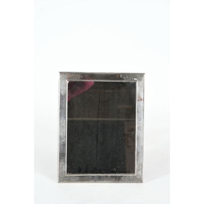 TABLE MIRROR with solid silver trim finely...