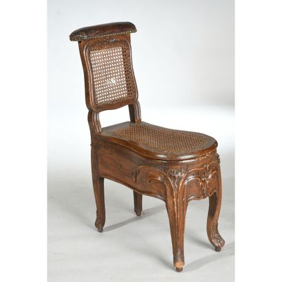 CHAISE DE COMMODITE RÉGENCE en bois naturel...