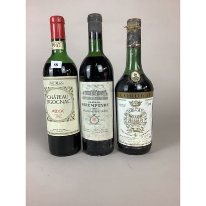LOT comprenant 1 Btle Château SIGOGNAC, 1967 ;...