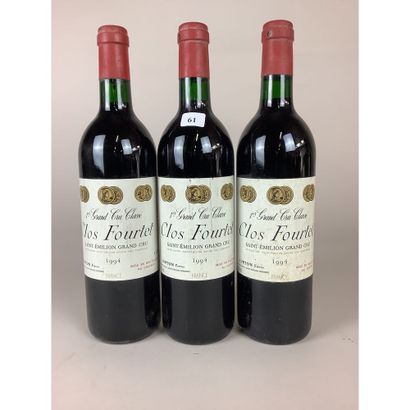 3 Btles Château CLOS FOURTET, 1er GCC, Saint-Emilion,...