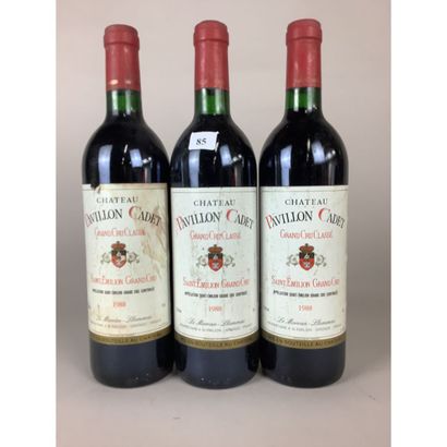 3 Btles Château PAVILLON CADET, GCC, Saint-Emilion,...