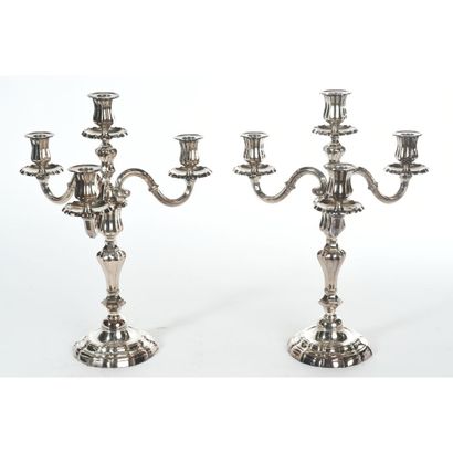 PAIR OF CANDELABRES IN THE SPIRIT OF LOUIS...