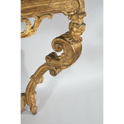 REGENCY CONSOLE in gilded and carved wood...