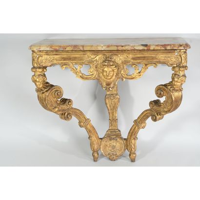 REGENCY CONSOLE in gilded and carved wood...