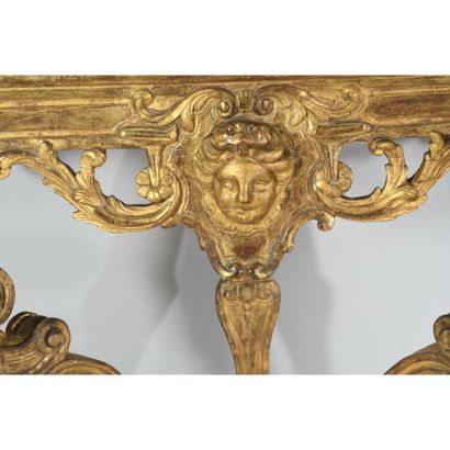 REGENCY CONSOLE in gilded and carved wood...