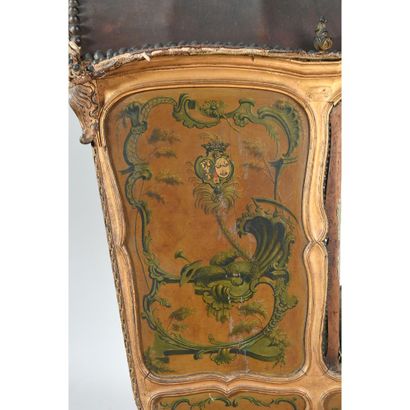 BEAUTIFUL CHAIR WITH PORTER LOUIS XV in gilded...