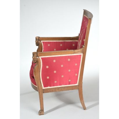 PAIR OF EMPIRE shepherds' chairs in mahogany...