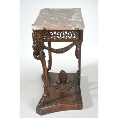 CONSOLE LOUIS XVI on plinth in oak with beautiful...