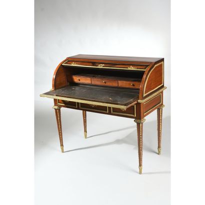 LITTLE CYLINDER DESK LOUIS XVI all faces...