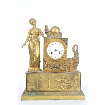 EMPIRE HANGER in gilded bronze decorated...