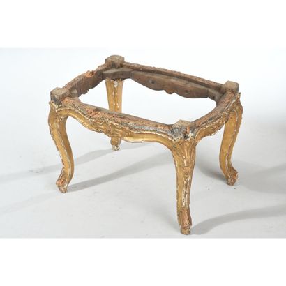 TABOURET LOUIS XV in gilded wood and carved...