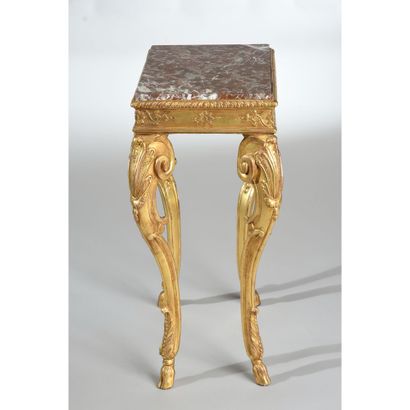 REGENCY TABLE in carved and gilded wood with...