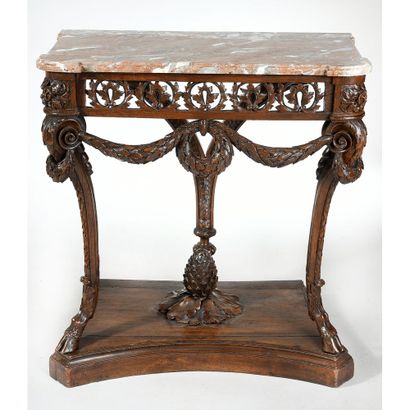 CONSOLE LOUIS XVI on plinth in oak with beautiful...
