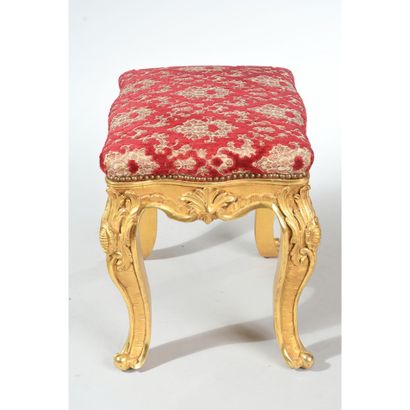 REGENCE STYLE TABOURET in gilded wood with...
