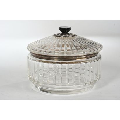 Box Covered ART DECO cut crystal with flutes....