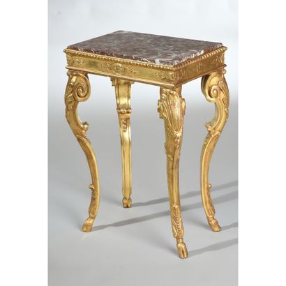 REGENCY TABLE in carved and gilded wood with...