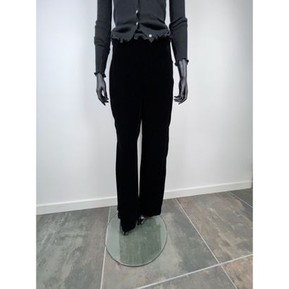 HERMES Paris. Evening pants in black velvet...