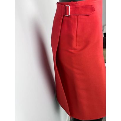 HERMES. Straight wrap-around skirt in thick...
