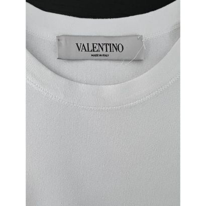 VALENTINO. Short sleeve top in white stretch...