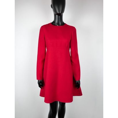 Valentino L'AMOUR. Long sleeve dress in red...