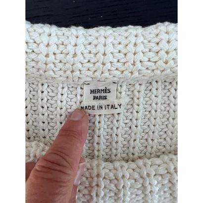 HERMES Paris. Off-white cotton and silk knit...