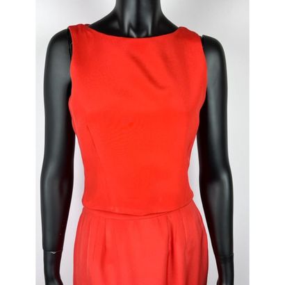 NATAN Couture. Dark orange silk straight...