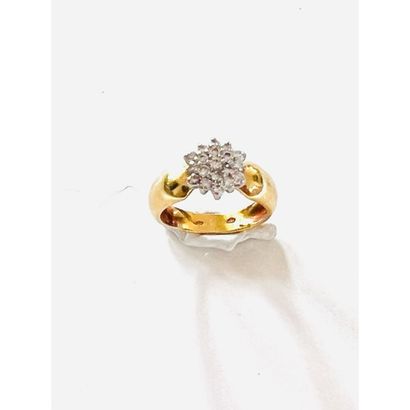 Ring in yellow gold 750°/°° decorated with...