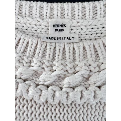 HERMES Paris. Off-white cotton and silk blend...