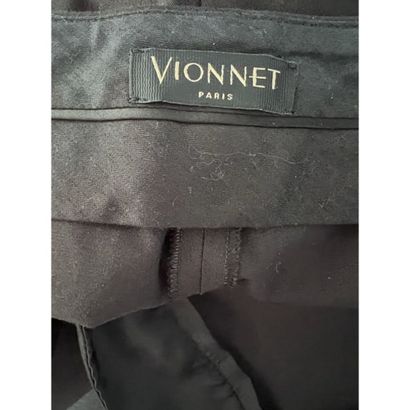VIONNET. Black cotton pants. Marked pockets...
