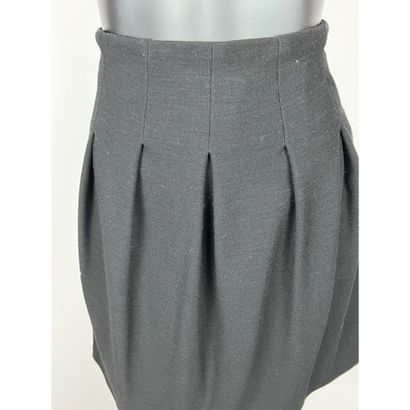 PRADA Milano. Skirt in black wool blend jersey....