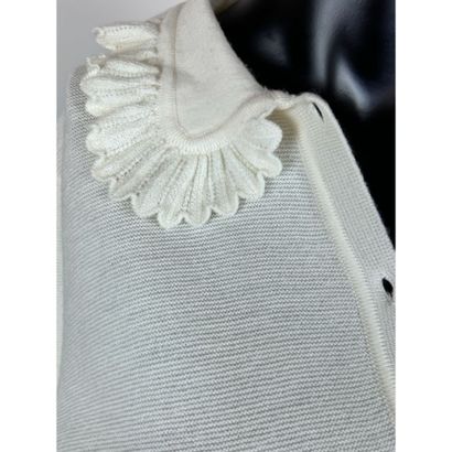 MOLLI. Polo sweater in white virgin wool...