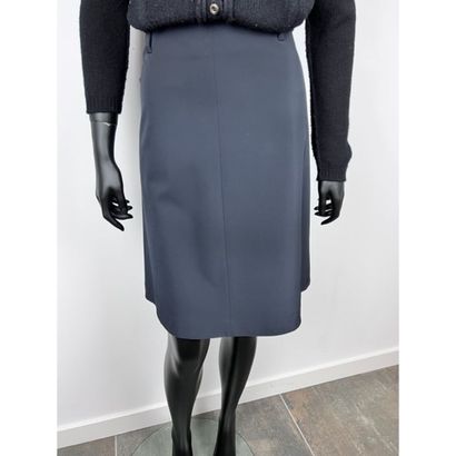 PRADA. Skirt in black polyester gabardine....